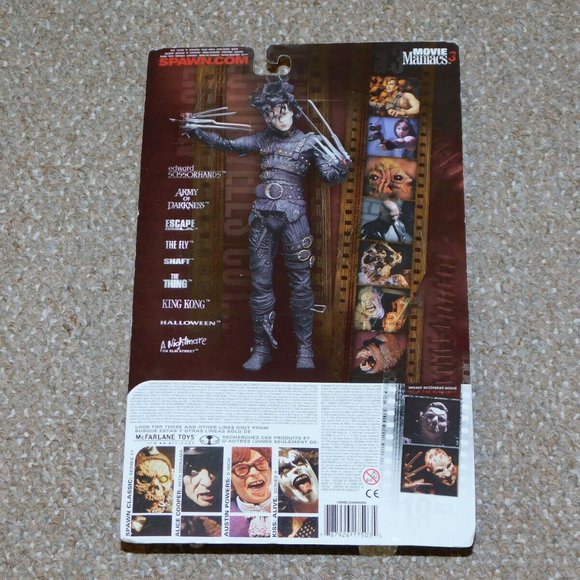 2000 McFarlane Movie Maniacs Series 3 Edward Scissorhands MOC Brand New - Picture 6 of 10